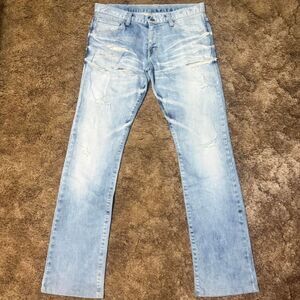 Tornado Mart Distressed Ripped Light Wash Jeans Medium 31 x 31